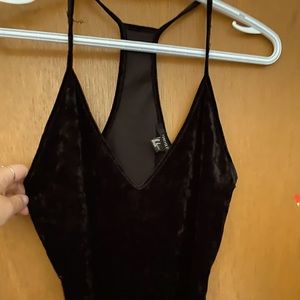 Forever 21 - Crushed Black Velvet Crop Top - size S